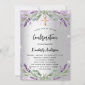 Bevestiging lavender Silver Violet sparkles girl Kaart (Voorkant)