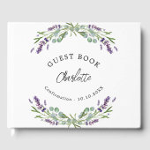 Bevestiging lavender violet florals eucalyptus gastenboek (Voorkant)