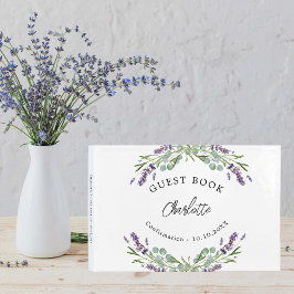 Bevestiging lavender violet florals eucalyptus gastenboek