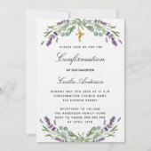 Bevestiging lavender violet florals luxe kaart (Voorkant)