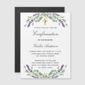 Bevestiging lavender violet florals luxe magnetische uitnodiging (Voorkant / Achterkant)