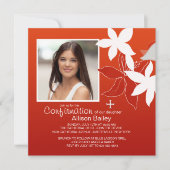 Bevestiging Lily Religieuze Fotouitnodiging Kaart (Voorkant)