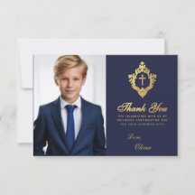 Bevestiging Marine Blauw Faux Goud Crest Jongen Fo