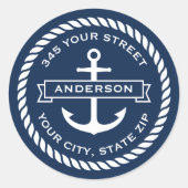 Bevestiging met banner- en touwgrensadres ronde sticker (Voorkant)