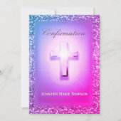 Bevestiging met gloeiend kruis in regenboogkleuren kaart (Voorkant)