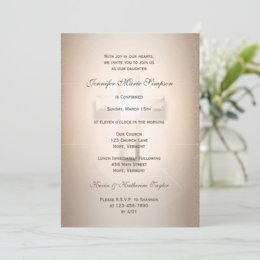 Bevestiging met gloeiend kruisje kaart (Staand voorkant)