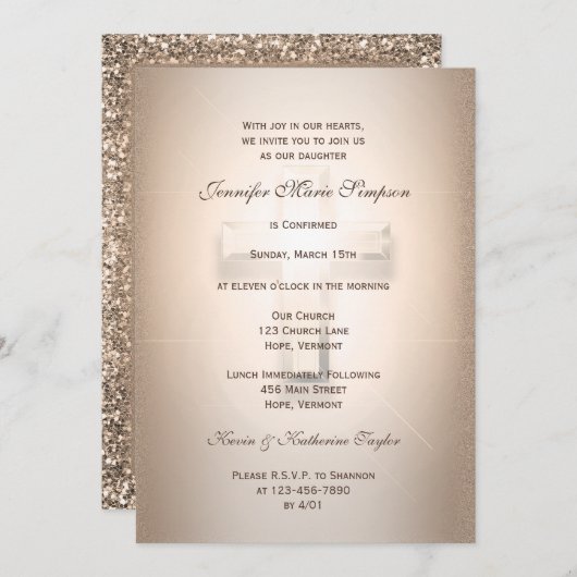 Bevestiging met gloeiend kruisje kaart (Voorkant / Achterkant)