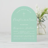 Bevestiging Mint Boog Modern Script Eenvoudig Groe Kaart (Staand voorkant)