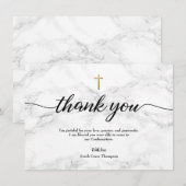 Bevestiging Moderne Marmeren Gouden Kruis Personal Bedankkaart (Voorkant / Achterkant)