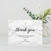 Bevestiging Moderne Marmeren Gouden Kruis Personal Bedankkaart (Staand voorkant)