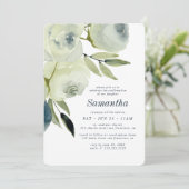 Bevestiging Moderne Waterverf Bloem aanjagen Kaart (Staand voorkant)