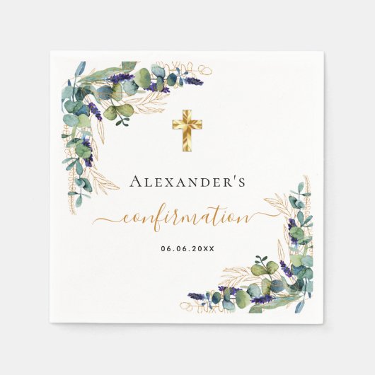 Bevestiging monogram eucalyptus greenery servet (Voorkant)