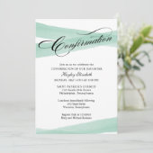 Bevestiging, Munt groene Waterverf Uitnodiging (Staand voorkant)