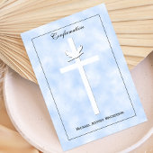 Bevestiging Nodig Duif en Kruis op Blauw uit nodig Kaart