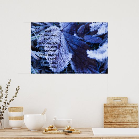 Bevestiging op bladafdrukken met scripts poster (Keuken)