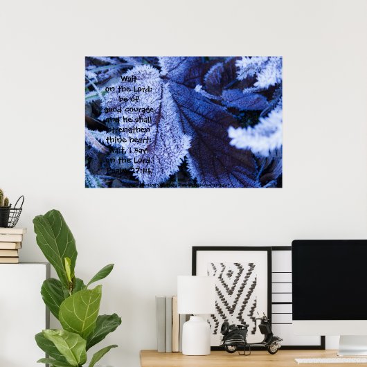 Bevestiging op bladafdrukken met scripts poster (Thuiskantoor)