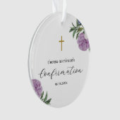 Bevestiging  Paarse bloem met kruis Ornament (voorkant)