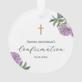 Bevestiging  Paarse bloem met kruis Ornament (achterkant)