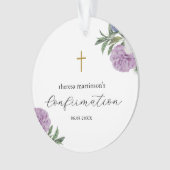 Bevestiging  Paarse bloem met kruis Ornament (voorkant)