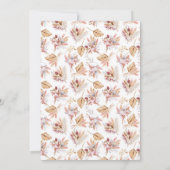 Bevestiging pampas bloemen roos gouden boho kaart (Achterkant)