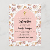 Bevestiging pampas bloemen roze goud boho uitnodiging briefkaart (Voorkant)