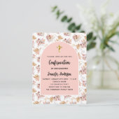 Bevestiging pampas bloemen roze goud boho uitnodiging briefkaart (Staand voorkant)