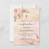 Bevestiging pampas gras roos goudblauw meisje kaart (Voorkant)