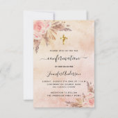 Bevestiging pampas gras roos gouden luxe kaart (Voorkant)