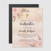 Bevestiging pampas gras roos gouden luxe magnetische uitnodiging (Voorkant / Achterkant)