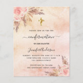 Bevestiging pampas roos gold budget uitnodiging flyer (Voorkant)