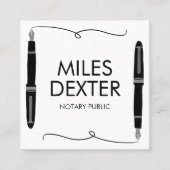 Bevestiging Pen Handtekening Notaris Public Legal Vierkante Visitekaartje (Voorkant)