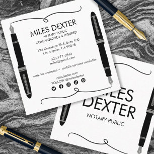 Bevestiging Pen Handtekening Notaris Public Legal Vierkante Visitekaartje