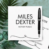 Bevestiging Pen Handtekening Notaris Public Legal Vierkante Visitekaartje