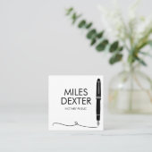 Bevestiging Pen Handtekening Notaris Public Legal Vierkante Visitekaartje (Staand voorkant)