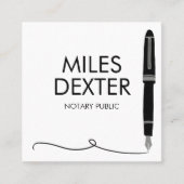 Bevestiging Pen Handtekening Notaris Public Legal Vierkante Visitekaartje (Voorkant)