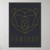 Bevestiging poster gele origami beer (Voorkant)