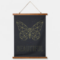 Bevestiging poster gele origami vlinder schoonheid