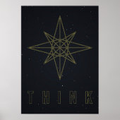 Bevestiging poster gele origamister om te denken (Voorkant)