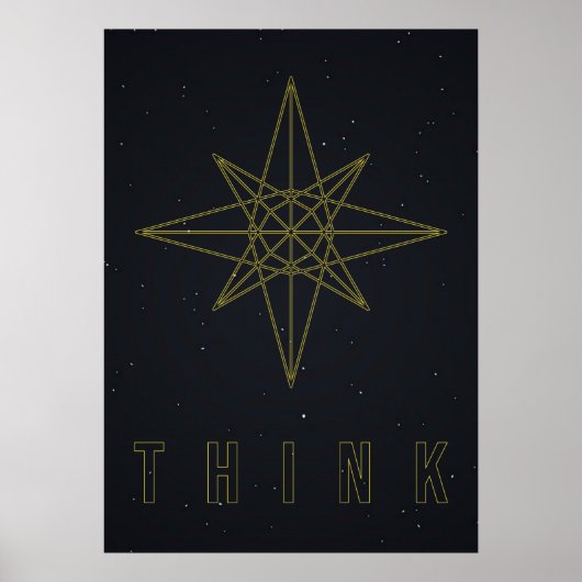 Bevestiging poster gele origamister om te denken (Voorkant)