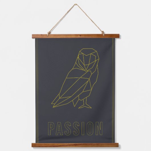 Bevestiging poster gele origamiudpassie hangend wandkleed (Voorkant)