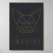 Bevestiging poster met origami gele kat (Voorkant)