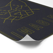 Bevestiging poster met origami gele kat (Hoek)