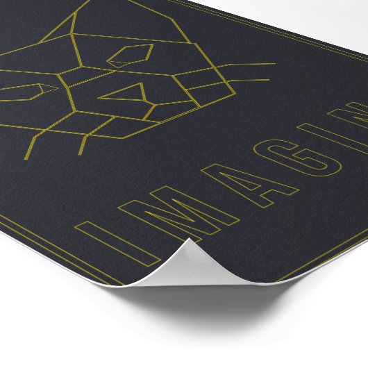 Bevestiging poster met origami gele kat (Hoek)