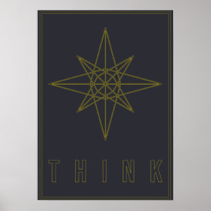 Bevestiging poster van een geometrische origamiste