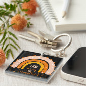 BEVESTIGING QUOTE REGENBOOG BOHO KLEUR ZWART SLEUTELHANGER (Voorkant Rechts)