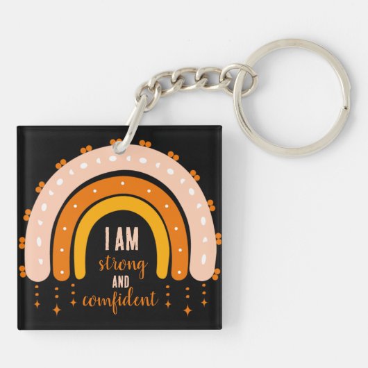 BEVESTIGING QUOTE REGENBOOG BOHO KLEUR ZWART SLEUTELHANGER (Achterkant)