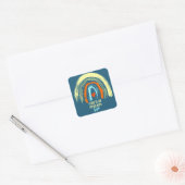 BEVESTIGING QUOTE RETRO BOHO REGENBOOG VIERKANTE STICKER (Envelop)