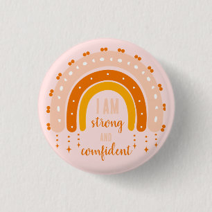 BEVESTIGING QUOTE ROZE RETRO STIJL REGENBOOG BOHO RONDE BUTTON 3,2 CM