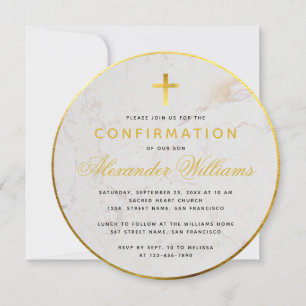 Bevestiging Ronde Faux Gold Folie Marmeren Script Kaart