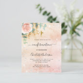 Bevestiging roos florale eucalyptusuitnodiging (Staand voorkant)